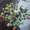 Simulación Navidad Ratán Europeo y Americano Colgante de Pared Decoración del Hogar Baya Roja Ratán Suave Decoración de Atmósfera Navideña