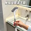 Cepillo para grietas de baño, extensible, un imprescindible para limpiar inodoros, cepillo de suelo de mango largo para llegar a cada rincón