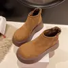 Nuevas botas de invierno 2026 con suelas gruesas, botines, zapatos cálidos de algodón, botas estilo Martin para mujer, botas forradas de felpa para otoño e invierno, botas estilo Birkenstock