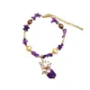 Pulsera Collar de Cuentas de Perla de Agua Dulce Amatista Natural Diseño Original Versátil Nicho Joyería Artesanal de Alta Gama