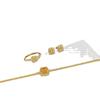 Colar com Pingente de Açúcar Dourado da Areia do Vietnã Brincos de Anel Pequeno de Açúcar Simples para Mulheres Joias Joias Banhadas a Ouro de Cobre Conjunto