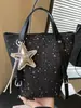 Bolsa escolar grande de estudante estilo coreano ins estrela para o dia a dia 2026 novo modelo bolsa tote casual chic de ombro único