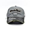 Gorra de béisbol lavada con estampado desgastado, parche 1969, letra bordada, visera curva, sombrero para el sol, agujero callejero, sombrero de mezclilla