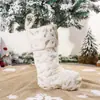 Suministros de decoración navideña, calcetines de Navidad, bolsas de regalo, bolsas de regalo para decoración del hogar, calcetines de Navidad de plumas de piel de conejo sintética