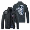 2021 nuevo logotipo de coche azul logotipo de chaqueta para hombre cremallera personalidad casual deportes suelto moda chaqueta de béisbol