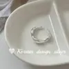Joyería de Plata Estilo Coreano Estilo Ins Diseño Nicho Plata Esterlina S925 Anillo Simple Ovalado Empalmado Versátil Modelo para Mujer de Alta Gama