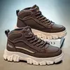 Botas Martin de Cano Alto Masculinas Estilo Britânico Workwear Sapatos de Motociclista Outono e Inverno 2026 Novas Botas Masculinas Sapatos Casuais Tendência Masculinos