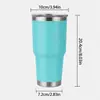 Copo de Carro Transfronteiriço 30oz Aço Inoxidável a Vácuo 304 Copo de Água de Grande Capacidade Copo Térmico Copo com Conservação de Frio Copo de Gelo Feito Sob Medida