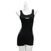 Traje de Baño para Mujer 2025 Nuevo Modelo Enterizo Conservador Diseño de Pierna Cuadrada, Oculta Barriga, Adelgazante, Patchwork, Ropa de Baño de Natación para Piscina, Venta al por Mayor