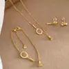 Popular Racket de Bádminton Coreano de Xiaohongshu Collar de Diamantes Tres Juegos de Diseño Nicho Pulsera Elegante Dropshipping