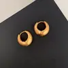 Brincos de Círculo de Metal Pequenos Prata Fosco Brilhante Indústria Pesada Vintage Personalidade Feminina Moda Estilo Frio Brincos Elegantes para Mulheres