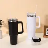 Copo de Carro com Alça 40oz Transfronteiriço Grande Capacidade Aço Inoxidável 304 Montado no Carro Copo de Gelo para Manter Frio com Canudo Copo de Água Térmico