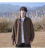 Camisa de diseño a rayas para hombre de primavera y otoño, top elegante y casual estilo japonés, corte holgado, talla grande, chaqueta de cuello redondo de moda
