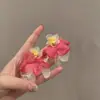 Pendientes de Vacaciones en la Costa Pendientes Mori Super Hada Fresco Retro Chifón Nicho Pendientes de Flor Pinza de Oreja Adelgazante
