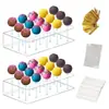 Suporte de Exibição Quadrado de Acrílico com 21 Furos para Pirulitos para Festas, Aniversários, Exibição de Doces, Suporte para Assar Sobremesas