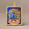 Colgante Thangka del Tíbet Zakilam Cuadrado Aleación de Acero de Titanio Oro Varios Patrones de Minerales Puede Elegir Directo de Fábrica