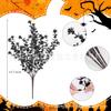 Amazon Transfronterizo Negro Halloween Plantas Artificiales Jardín Eucalipto Camelia Plástico Flor Falsa Planta Decoraciones