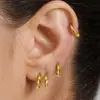 Brincos de Argola Geométricos Simples da Moda Coreana Estilo Frio Aço Inoxidável Banhado a Ouro 18K Brincos de Alta Qualidade para Mulheres