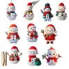 Juego de 10 Piezas de Muñecos de Nieve Artificiales Planos 2D Clásicos de Madera con Expresiones Ricas para Árboles de Navidad de Interior y Decoraciones Invernales para el Hogar