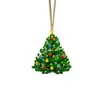 Navidad Año Nuevo Forma de Árbol de Navidad Colgante Navideño Acrílico Adorno de Árbol de Navidad Plano 2D Decoración Festiva Regalo