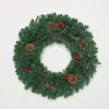 Decoración Navideña Nueva Transfronteriza Corona Navideña Círculo de Ratán Fruta Roja Piña Piña Corona Mixta de Ratán Colgante de Puerta