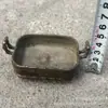 Colección de Cobre Estilo Antiguo: Quemador de Incienso Pequeño Rectangular con Cuatro Patas, Estilo Xuan De, Diseño de Nudo de Bambú, Asa en Forma de Corona, Adorno Decorativo Vintage
