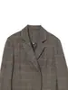 Comércio Exterior Transfronteiriço Moda Feminina Europeia e Americana Outono e Inverno 2025 Blazer Versátil de Botão Único com Lapela de Entalhe e Estampa Xadrez