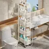 Estante de Almacenamiento para Huecos de Baño Organizador de Productos para Tocador Estante Móvil para Detergente de Lavandería Estante en Capas de Borde Estrecho para Baño