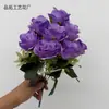 Simulación Ramo de Rosas Montaña Nevada de 9 Cabezas Ceremonia de Boda Pasillo del Salón de Bodas Arreglo Floral Material de Flor Artificial Decoración de Arco de Hotel Flor de Seda