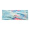 Banda para el cabello cruzada con efecto tie-dye, estilo europeo y americano, accesorio deportivo para el cabello lavable, diadema transpirable para yoga, banda para el cabello de tela degradada