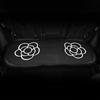 Cojín de Asiento de Coche de Camelia Invierno Felpa Estampado para Coche Cojín de Tres Piezas para Coche Universal para las Cuatro Estaciones Mujeres