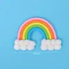 Nuvens Arco-Íris Estrelas Bolo Enfeites Decorativos Cor Doce Argila Macia Borracha Assar DIY Enfeites Criativos para Vestir