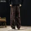 "Veludo Cotelê" Estilo Old Money Calças Casuais Retas Masculinas Outono Inverno Novo Soltas Algodão Puro Peso Pesado Lavadas Tamanho Plus Calças Longas