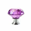 Mango de diamante plano de cristal artificial de color Cristal Mango europeo para el hogar Cajón Manija de puerta de armario