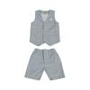 Traje de verano nuevo para niños, venta al por mayor, chaleco pequeño a cuadros de color sólido para bebé, vestido de tres piezas, disfraz para niños 61