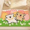 Puerta de baño baño inodoro caricatura decorativo anillo de seda alfombra cachorro lindo alfombrilla de piso para baño alfombrilla absorbente para puerta