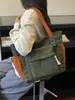 Bolso de pana a rayas retro de gran capacidad para invierno, bolso tote color-block nuevo 2026, bolso de hombro texturizado