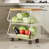 Prateleira de Armazenamento para Mesa, Aparador para Sala de Estar, Organizador em Camadas para Lanches e Copos de Água, Cesta de Armazenamento para Frutas e Vegetais de Cozinha