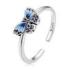 01904 Anel Borboleta Azul Simples Doce Pequeno Fresco Estilo Ins Cool Popular Nicho Design Anel