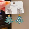 Pendientes Colgantes de Plata Aguja Diamante Serie Navideña 2025 Moda Nuevos Elegantes Pendientes Nicho Versátiles Personalizados