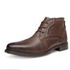 [Botas Martin masculinas] Sapatos britânicos de cano alto botas de couro retrô botas de ferramentas de cor polida à mão botas de couro de vaca de camada superior