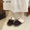 Novas Pantufas de Casa, Pantufas Abertas na Ponta para Mulheres, Para Usar ao Ar Livre, Sola Grossa, Pantufas Peludas, 2026, Cobertura no Calcanhar, Inverno, Com Veludo