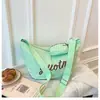 Bolso de Lona Ligero Estilo Coreano con Letras para Mujer, Bolso Tote de Verano para Estudiantes y Viajeros, Bolso Cruzado de Hombro Casual de Gran Capacidad