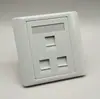 Painel de Rede Tipo 86 com Soquete para Cabo de Rede de Computador de 1/2/3/4 Portas, Sem Necessidade de Fiação, Painel de Informação Cat5E/Cat6