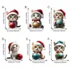 Colgante de Coche de Gato Lindo Creativo de Nuevo Producto Transfronterizo Acrílico Plano Sombrero de Navidad Decoración de Árbol de Navidad de Gato