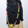 Joyería Transfronteriza Europea y Americana Cadena Fluorescente de Color Acrílico Cadena de Cintura Femenina Punk Retro Plástico Cadena de Cuerpo al por Mayor