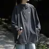 Jaqueta de protetor solar de seda fina de gelo Verão masculino Montanha Marca de moda ao ar livre solta japonesa Harajuku com capuz Jaqueta de proteção UV