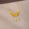Collar de oro de arena vietnamita estilo étnico flor cepillada borla cadena de clavícula moderno color duradero joyería venta al por mayor venta directa