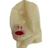 Capuz Sexy de Látex (4- 5cm) Tubo Nasal Presilhas Máscara de Látex Brinquedo Sexual para Adultos Papel