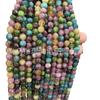 Turmalina imitación alta calidad caramelo calcedonia colorida cuentas sueltas pulsera cuentas redondas semiacabadas accesorios de joyería diy venta al por mayor